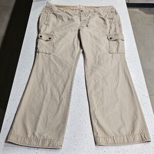 Old Navy 18W Beige Wide-Leg Cargo Jeans